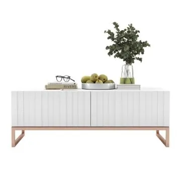 Stolik kawowy TAL 3D 110x54cm biały mat/gold