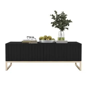 Stolik kawowy TAL 3D 110x54cm czarny mat/gold