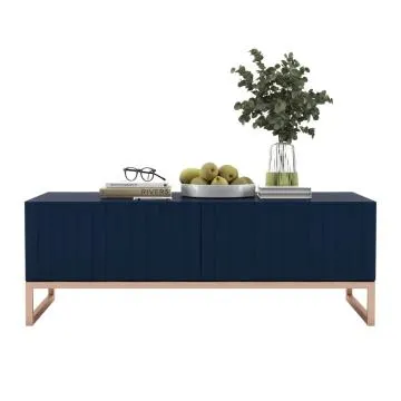 Stolik kawowy TAL 3D 110x54cm granatowy mat/gold
