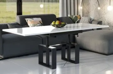Ława rozkładana podnoszona EMPOLI 110(170)x65 biały połysk