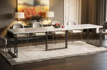 Stół rozkładany EWEREST 130(250)x80 biały połysk