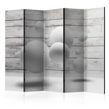 Parawan dwustronny 3D 225x172 cm 5-częściowy czarny