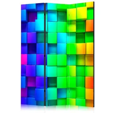 Parawan akustyczny 3D 135x172 cm 3-częściowy żółty