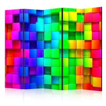 Parawan akustyczny 3D 225x172 cm 5-częściowy różowy