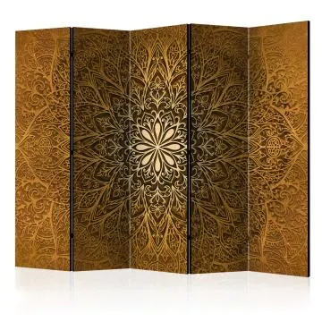 Parawan akustyczny Orient 225x172 cm 5-częściowy brązowy