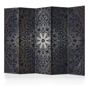 Parawan dwustronny Orient 225x172 cm 5-częściowy szary