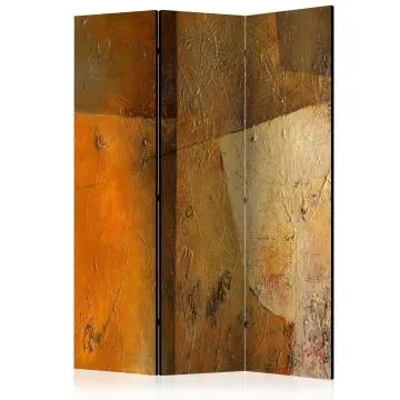 Parawan dwustronny Abstrakcje 135x172 cm 3-częściowy brązowy