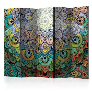 Parawan dwustronny Orient 225x172 cm 5-częściowy wielokolorowy