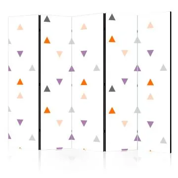 Parawan dwustronny Dla dzieci 225x172 cm 5-częściowy biały