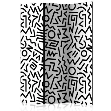 Parawan akustyczny Tła i desenie 135x172 cm 3-częściowy czarny