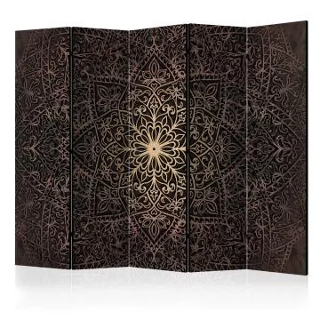 Parawan akustyczny Orient 225x172 cm 5-częściowy brązowy