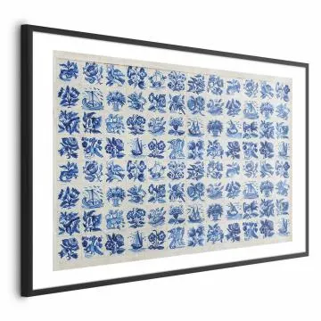Plakat Płytki azulejos 60x40 cm z ramą czarną z marginesem