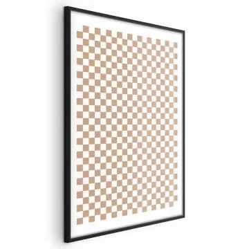 Plakat Brązowa geometria 21x30 cm z ramą czarną z marginesem
