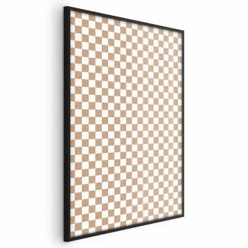 Plakat Brązowa geometria 21x30 cm z ramą czarną bez marginesu
