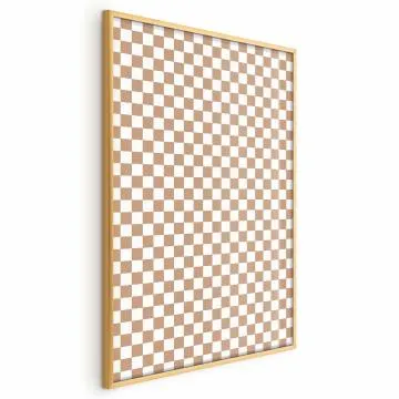Plakat Brązowa geometria 60x90 cm z ramą złotą bez marginesu