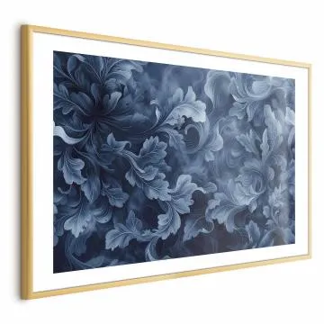 Plakat Abstrakcyjne ornamenty 90x60 cm z ramą złotą z marginesem