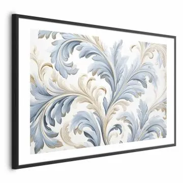 Plakat Barokowe pnącze 30x21 cm z ramą czarną z marginesem