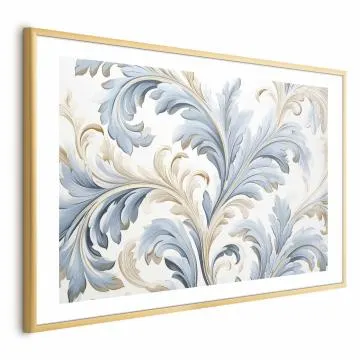 Plakat Barokowe pnącze 42x29,7 cm z ramą złotą z marginesem