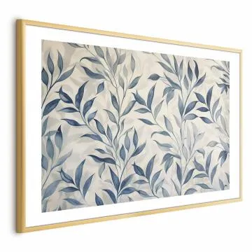 Plakat Motyw botaniczny 90x60 cm z ramą złotą z marginesem