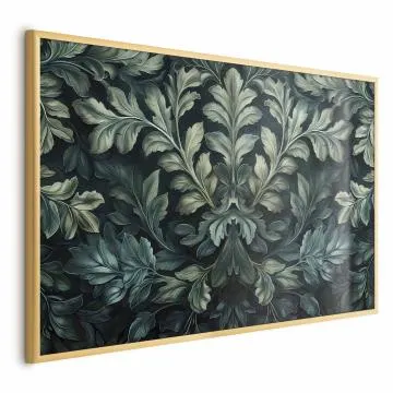 Plakat Wiktoriańskie liście 90x60 cm z ramą złotą bez marginesu