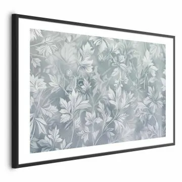 Plakat Przetarte wzory roślinne 30x21 cm z ramą czarną z marginesem
