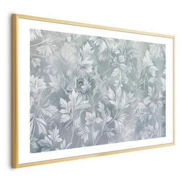 Plakat Przetarte wzory roślinne 30x21 cm z ramą złotą z marginesem
