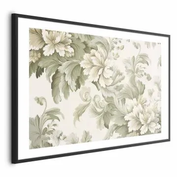 Plakat Vintage kwiaty 30x21 cm z ramą czarną z marginesem