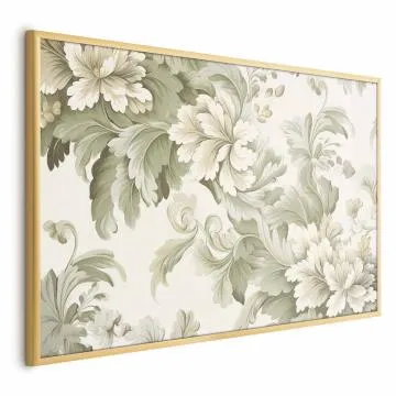 Plakat Vintage kwiaty 60x40 cm z ramą złotą bez marginesu