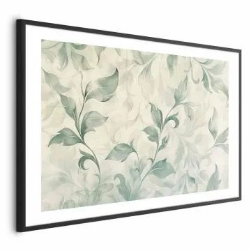 Plakat Akwarelowe listki 30 x 21 cm z ramą czarną i marginesem