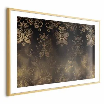 Plakat Barokowe wzory 30x21 cm z ramą złotą z marginesem