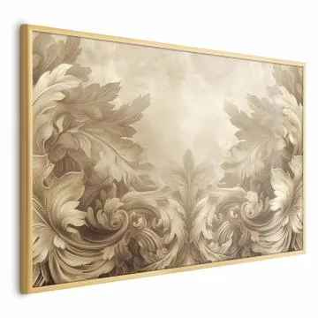 Plakat Rzeźbione ornamenty 42x29,7 cm z ramą złotą bez marginesu