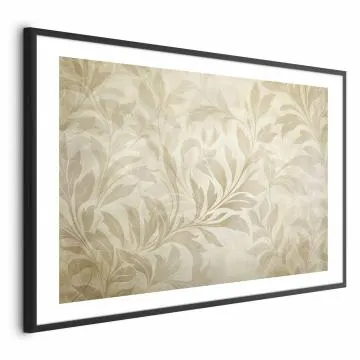 Plakat Piaskowe listki 90x60 cm z ramą czarną z marginesem