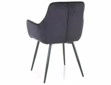 Krzesło tapicerowane FIG VELVET czarne