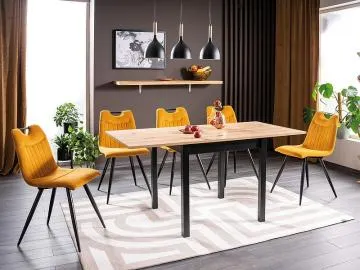 Stół rozkładany FLIP 80(160)x80 dąb artisan/czarny