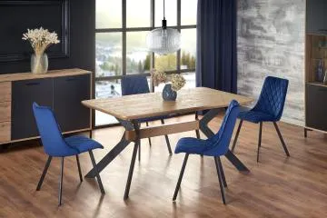 Krzesło tapicerowane K450 VELVET granatowe