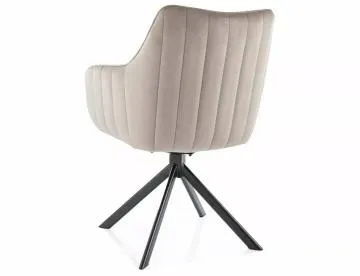 Krzesło tapicerowane AZALIA VELVET ciemnobeżowe obracane