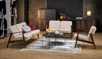 Sofa MILANO 2S beżowa/orzech dwuosobowa