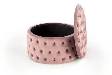 Pufa NUNEZ VELVET różowa ze schowkiem