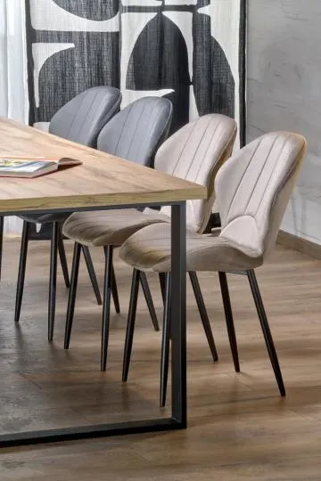 Krzesło tapicerowane K538 VELVET szare