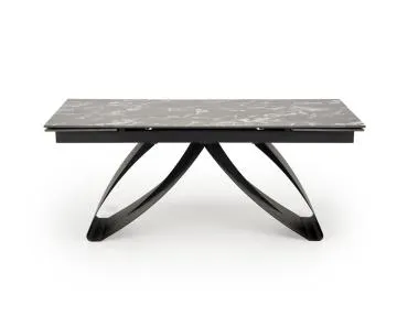 Stół rozkładany HILARIO 180(260)x90 czarny marmur/czarny