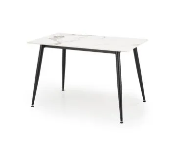 Stół EMILIO 120x80 biały marmur/czarny