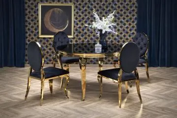 Krzesło tapicerowane K556 VELVET czarne/złote