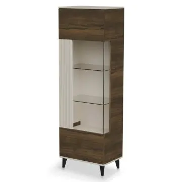 Witryna wysoka RANDOM 2 W-1 60cm orzech/kaszmirowa