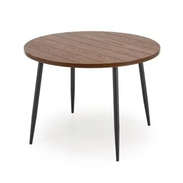 Stół okrągły BARRY 105x105 orzechowy/czarny