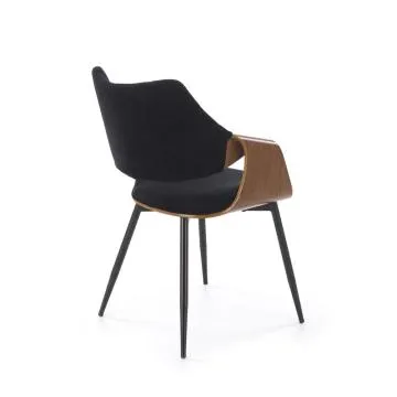 Krzesło tapicerowane K586 VELVET czarne/orzech