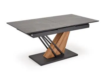Stół rozkładany VOLANT 140(180)x90 czarny marmur/dąb złoty