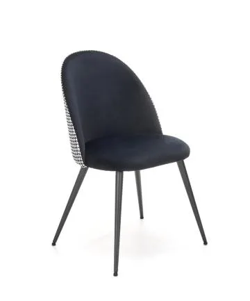 Krzesło tapicerowane K478 czarne/białe