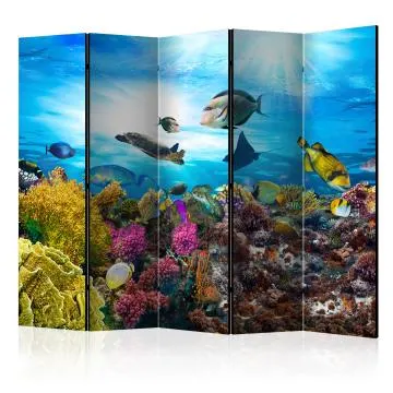 Parawan dwustronny Pejzaże 225x172 cm 5-częściowy wielokolorowy