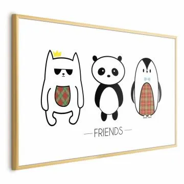 Plakat Przyjaciele 30x21 cm z ramą złotą z marginesem