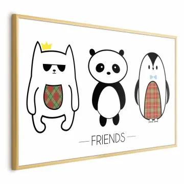 Plakat Przyjaciele 60x40 cm z ramą złotą bez marginesu